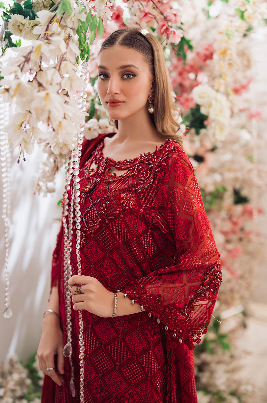 Afra Red Kaftaan and dupatta