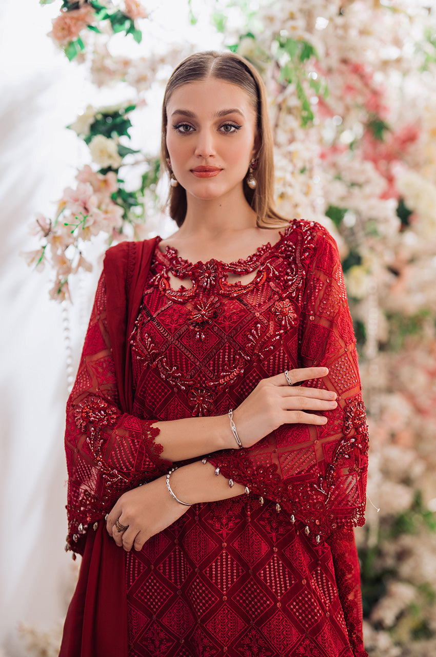 Afra Red Kaftaan and dupatta