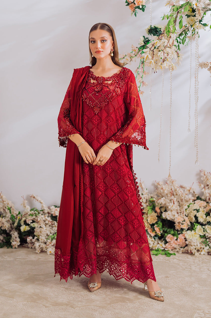 Afra Red Kaftaan and dupatta