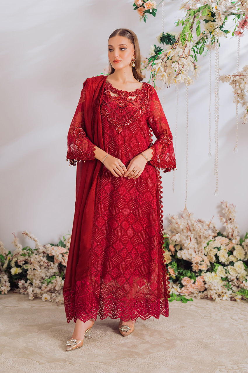 Afra Red Kaftaan and dupatta