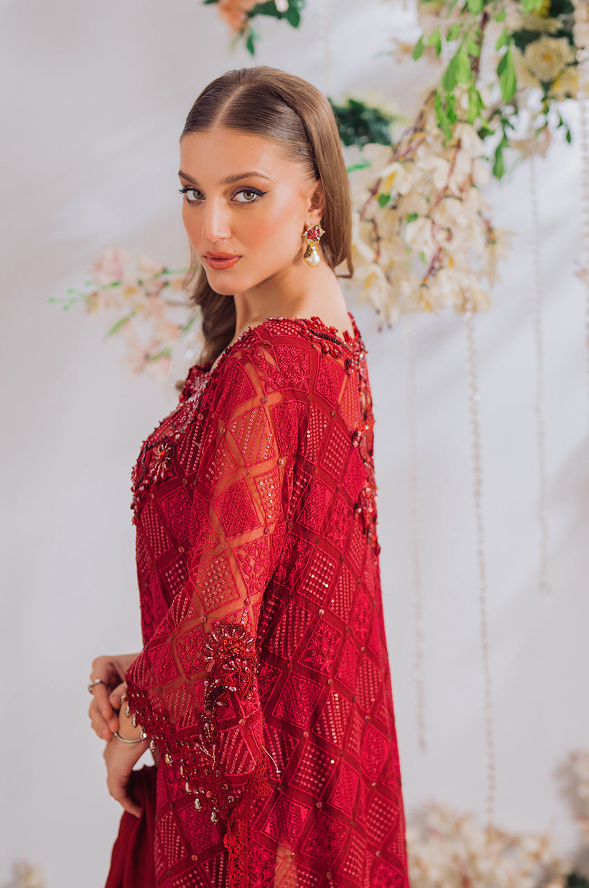 Afra Red Kaftaan and dupatta