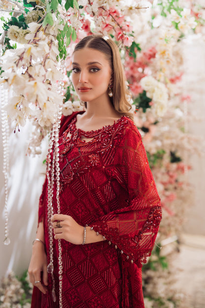 Afra Red Kaftaan and dupatta