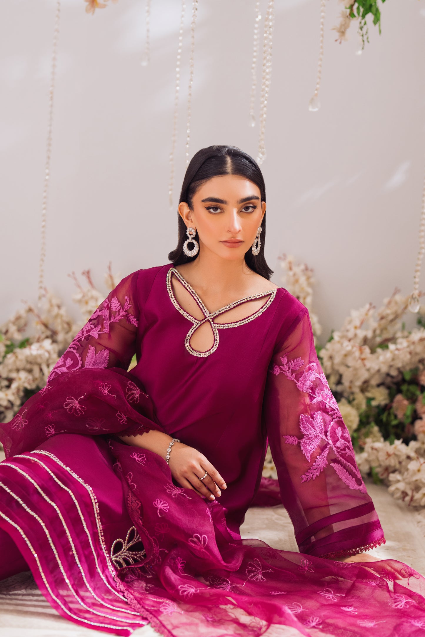 Arshia Sheesha Silk Shirt and dupatta